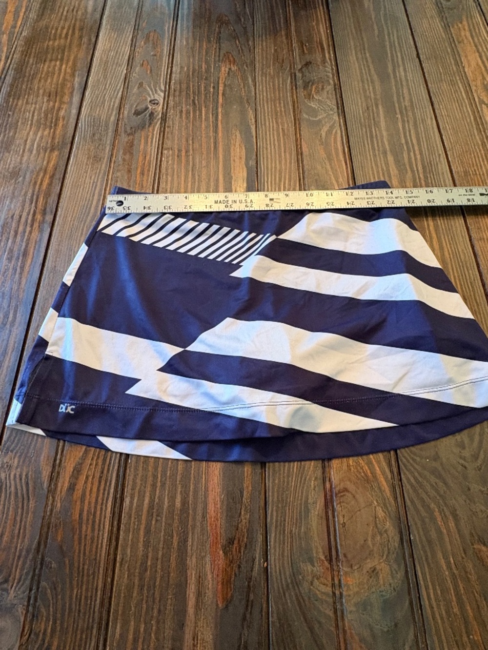 DUC tennis skirt built in shorts blue white stripe S